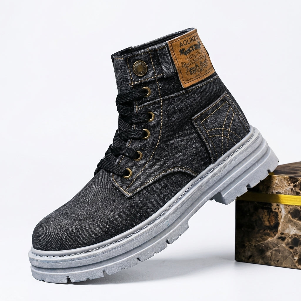 Herre Denim Combat Støvler