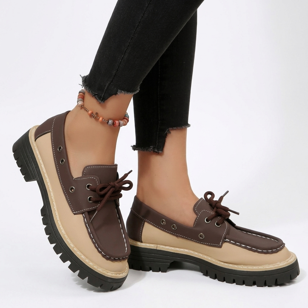 Kvinders Casual Platform Snøre Loafers