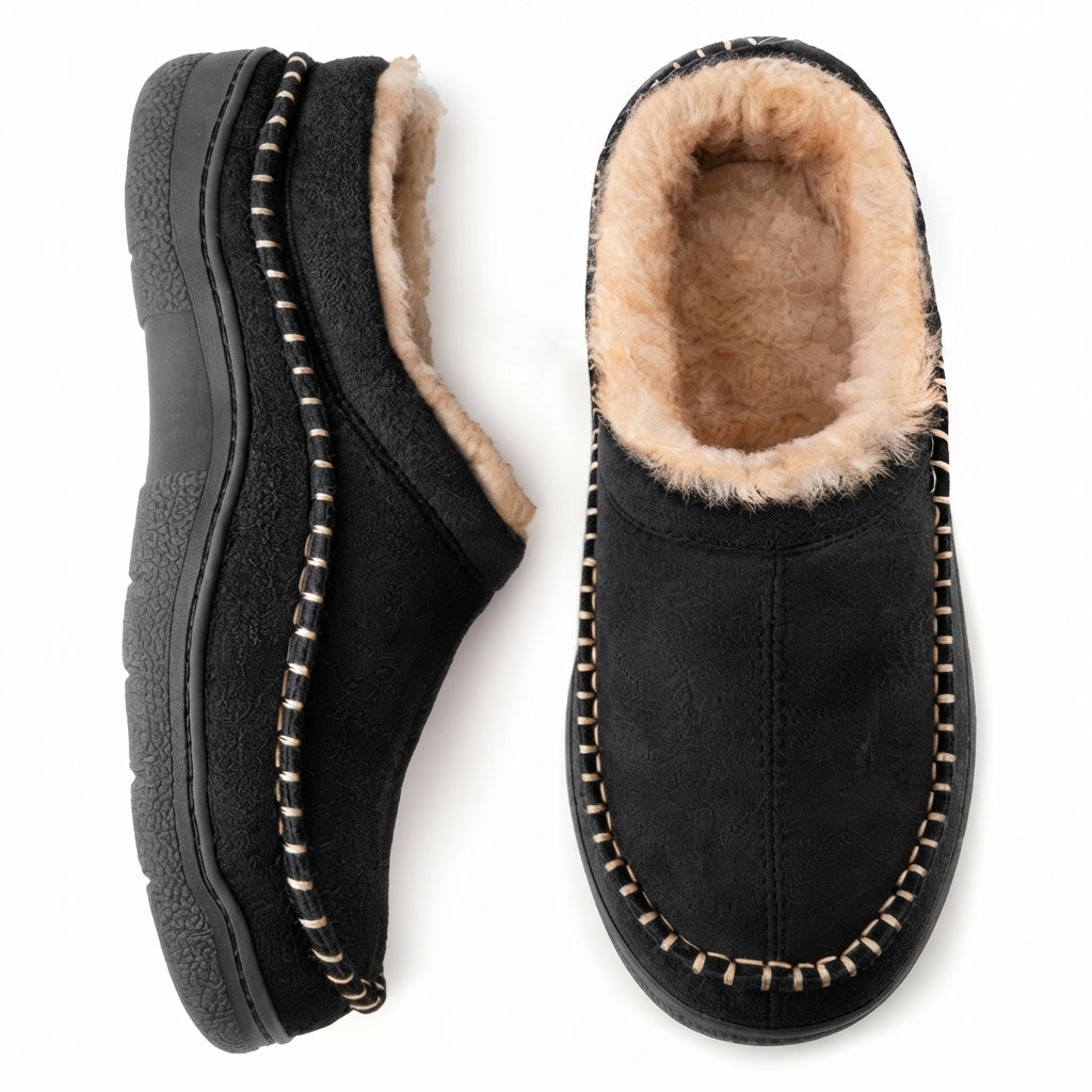 Herre Orthopædiske Bredde Suede Mokkasinslippers