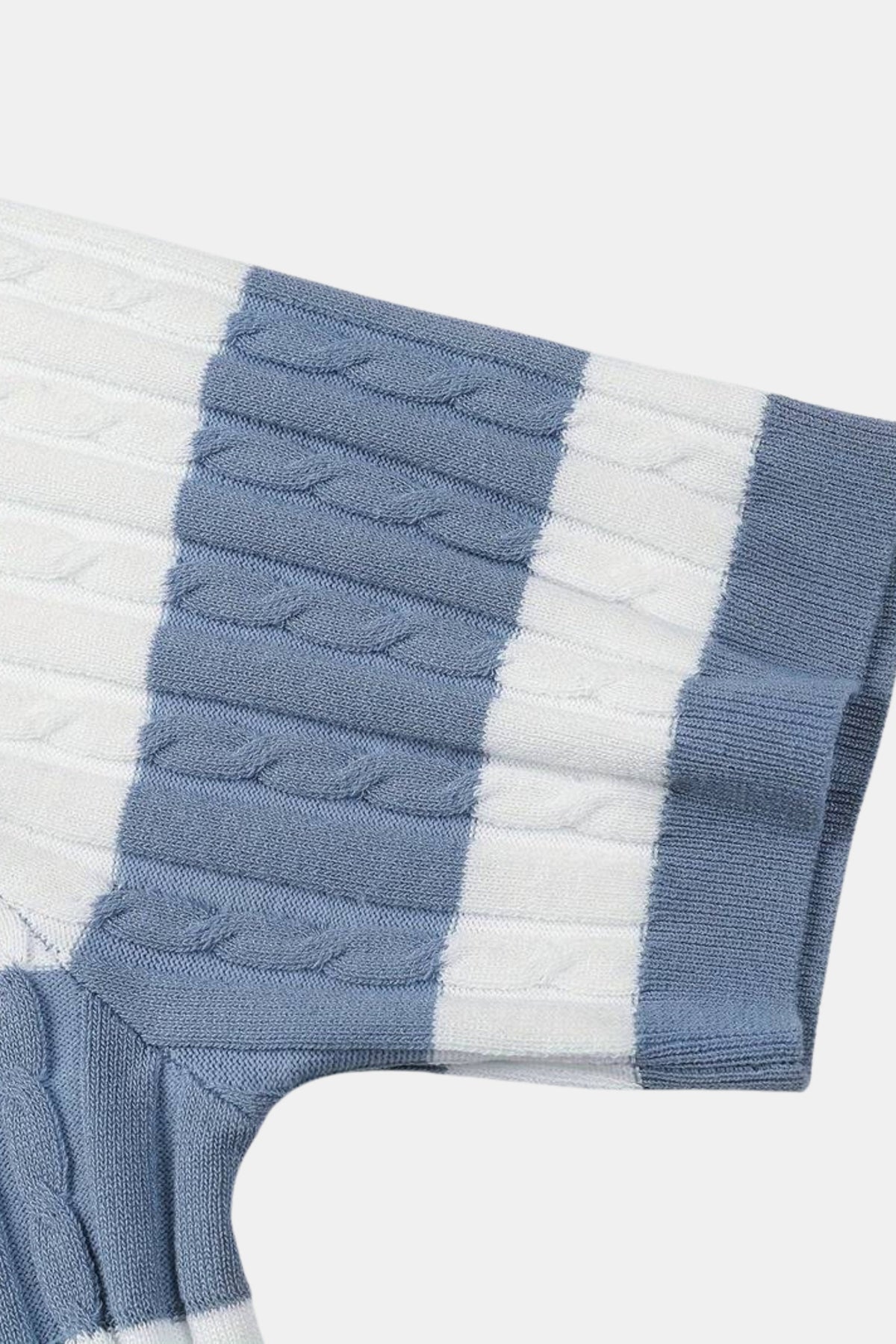 Herre Strikket Stribet Polo Tekstureret Smart Casual Sommer Skjorte