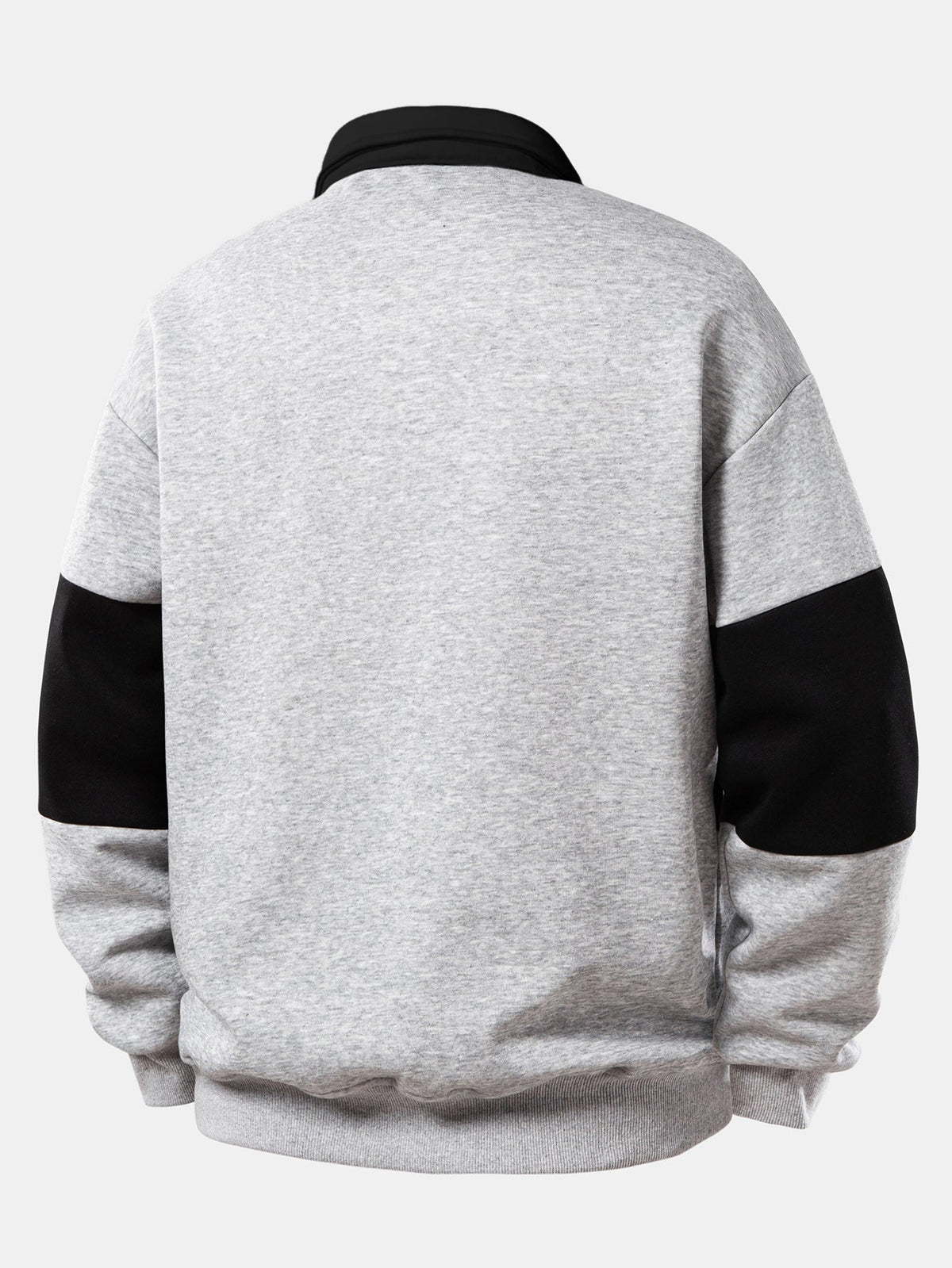 Herre Cotton-Blend Polo Sweatshirt – Struktureret Langærmet Casual Lag