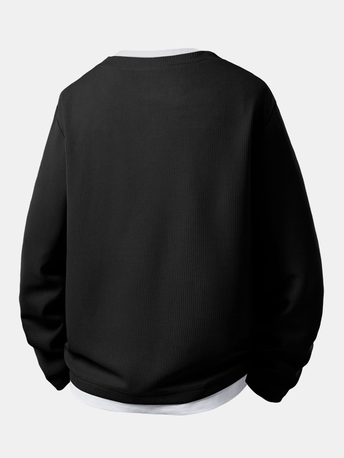 Herre Henley Waffle T-Shirt med Indbygget Lag – Tekstureret Langærmet Hverdags Top