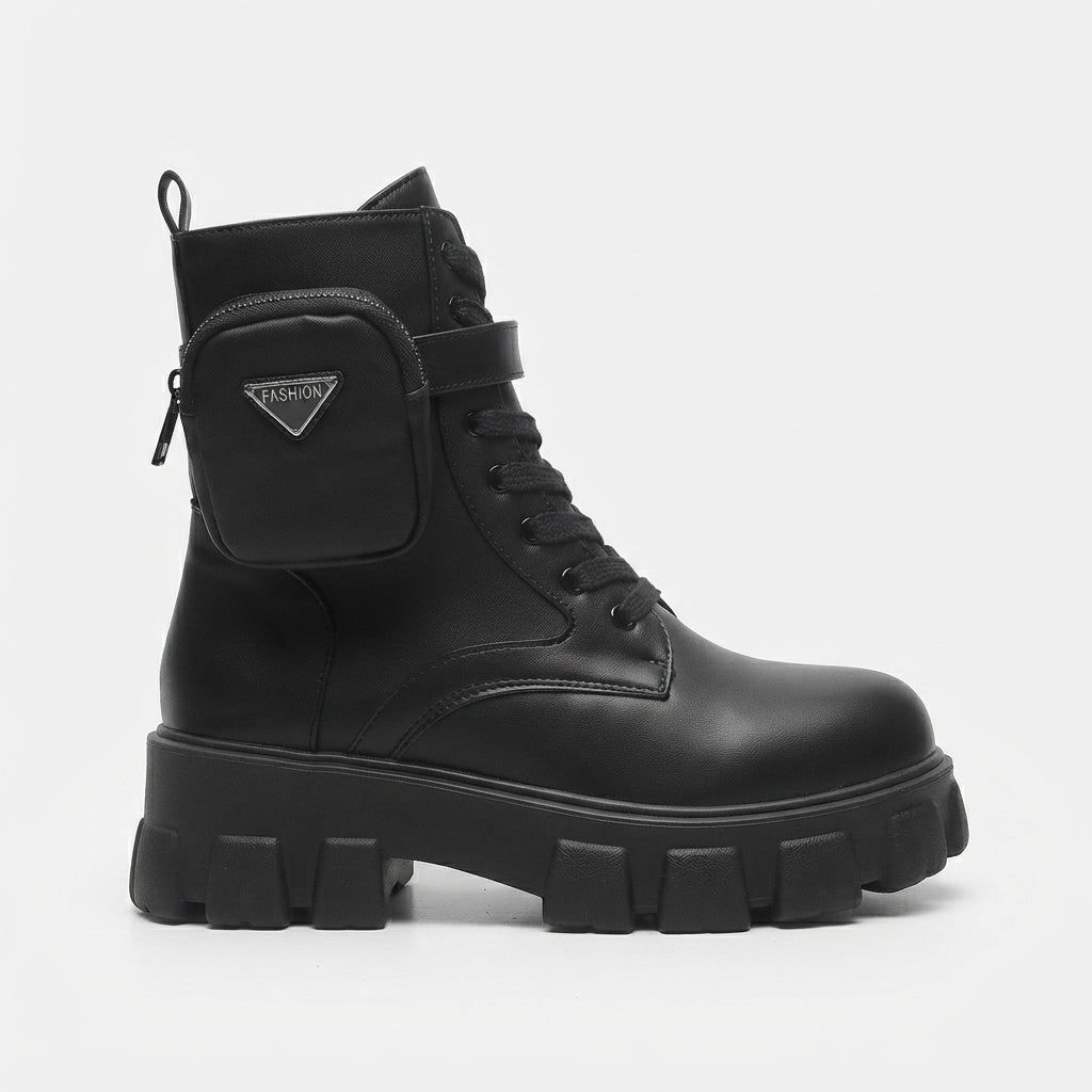 Kvinders Street Style Platform Combat Støvler