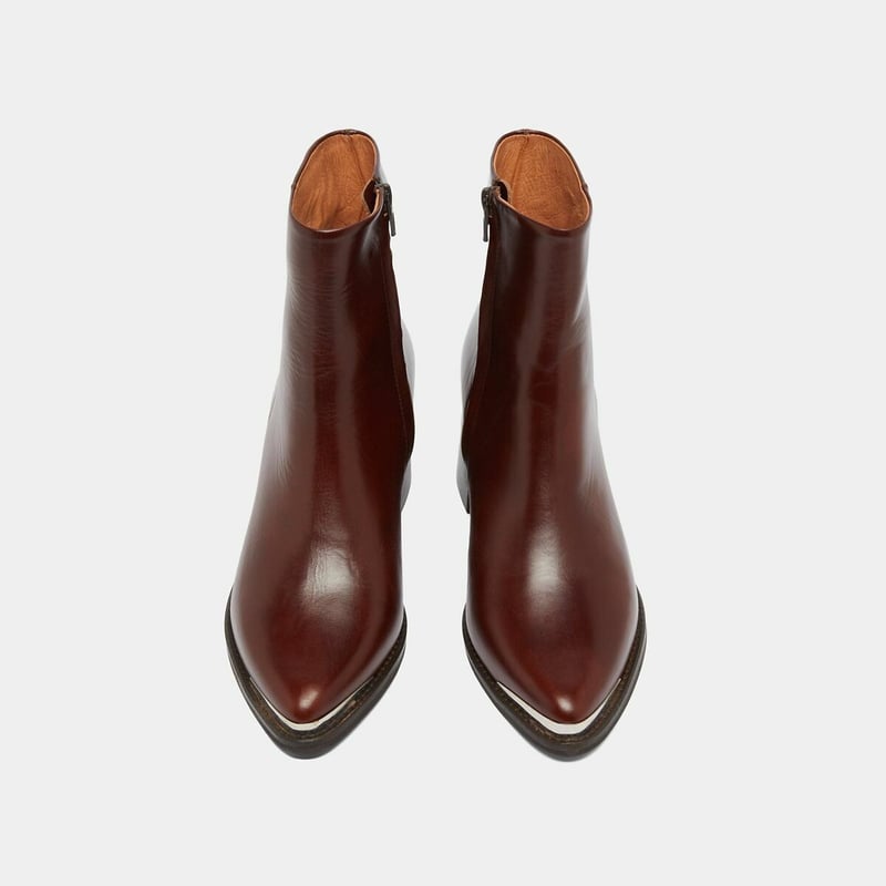 Kvinders Ægte Krokodille Burgundy Block Heel Støvler