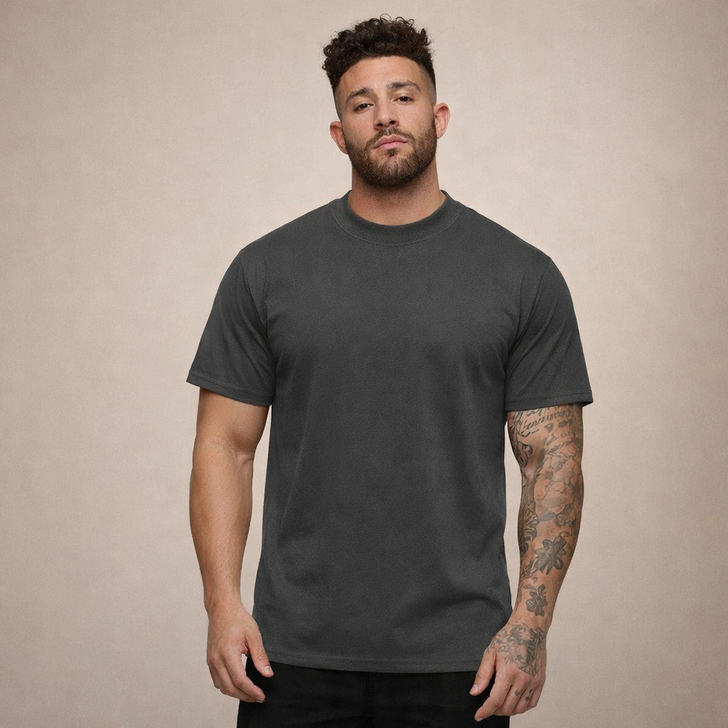 Herreslim-fit crew neck essentiel bomulds T-shirt