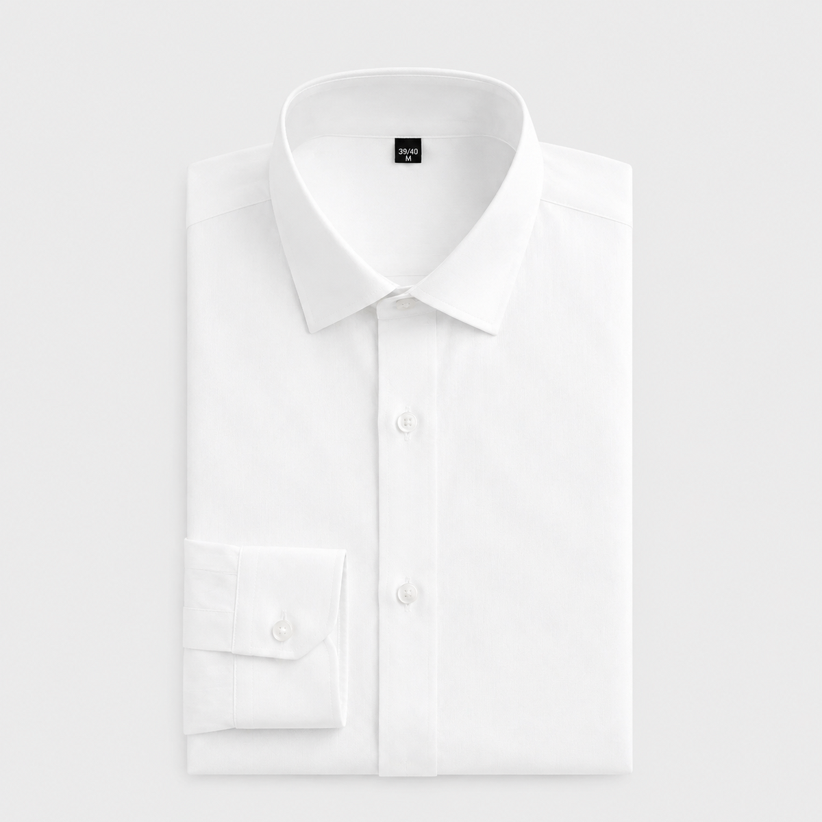 Herre Classic Cotton Skjorte – Struktureret Langærmet Stil til Forretnings- og Formelt Tøj