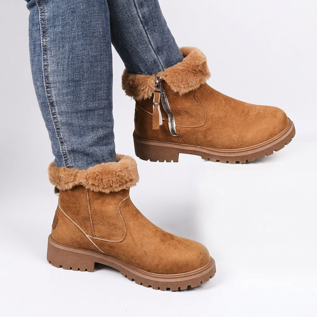 Kvindernes Cosy Suede Ankelstøvler med Sideskilt