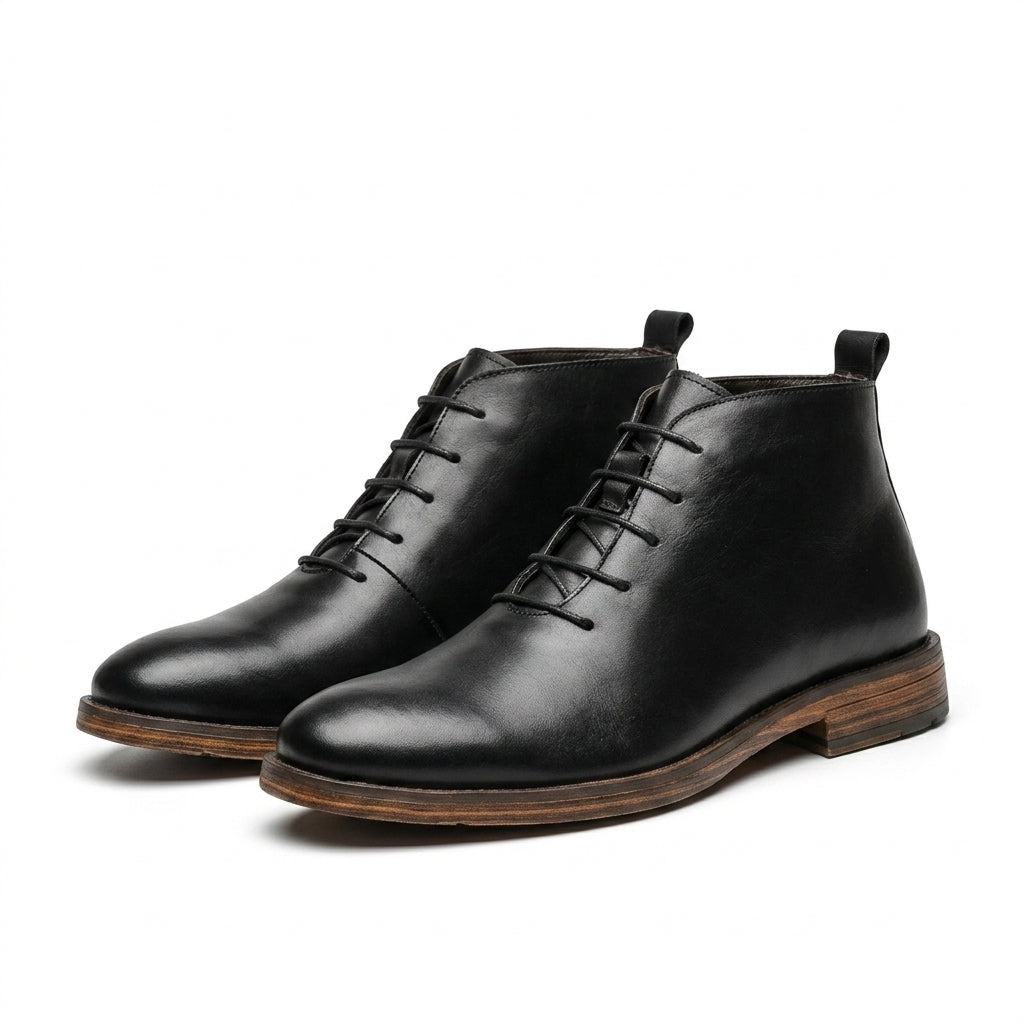 Herre Læder Slip-on Ankelstøvler