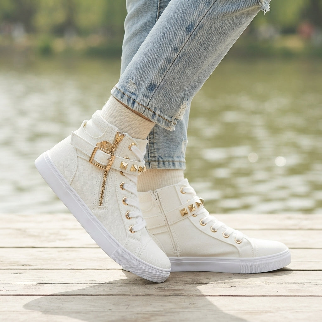 Kvindernes Chic Høje Studsede Sneakers