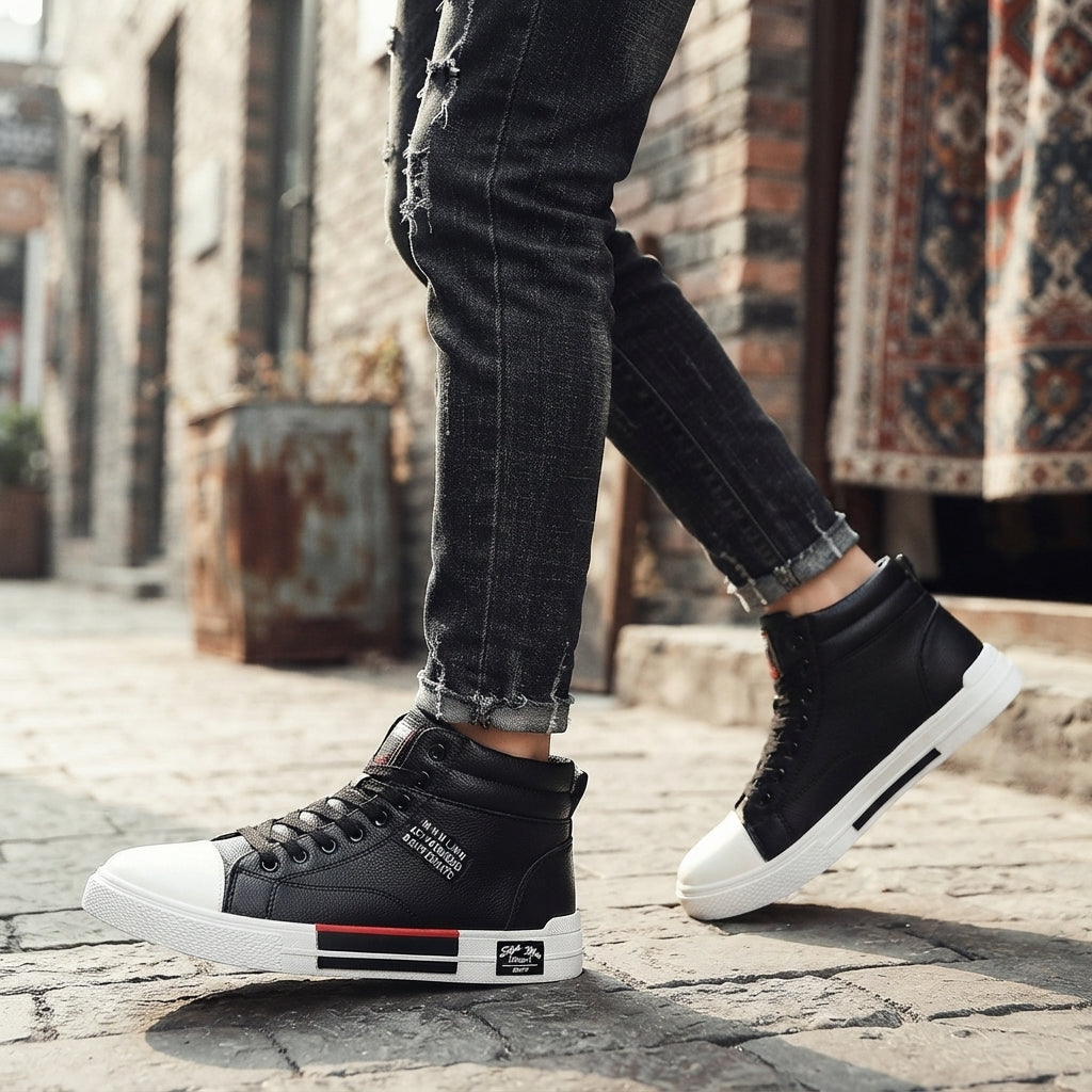 Herre Relaxed Snørebånd Høj-Top Sneakers