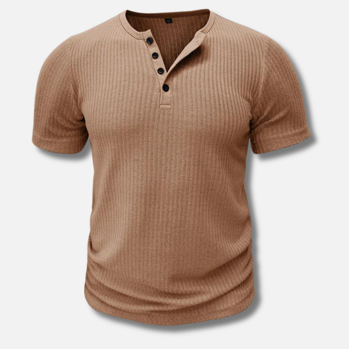 Herren Ribbet Slim Fit Korte Ærmer Henley T-Shirt