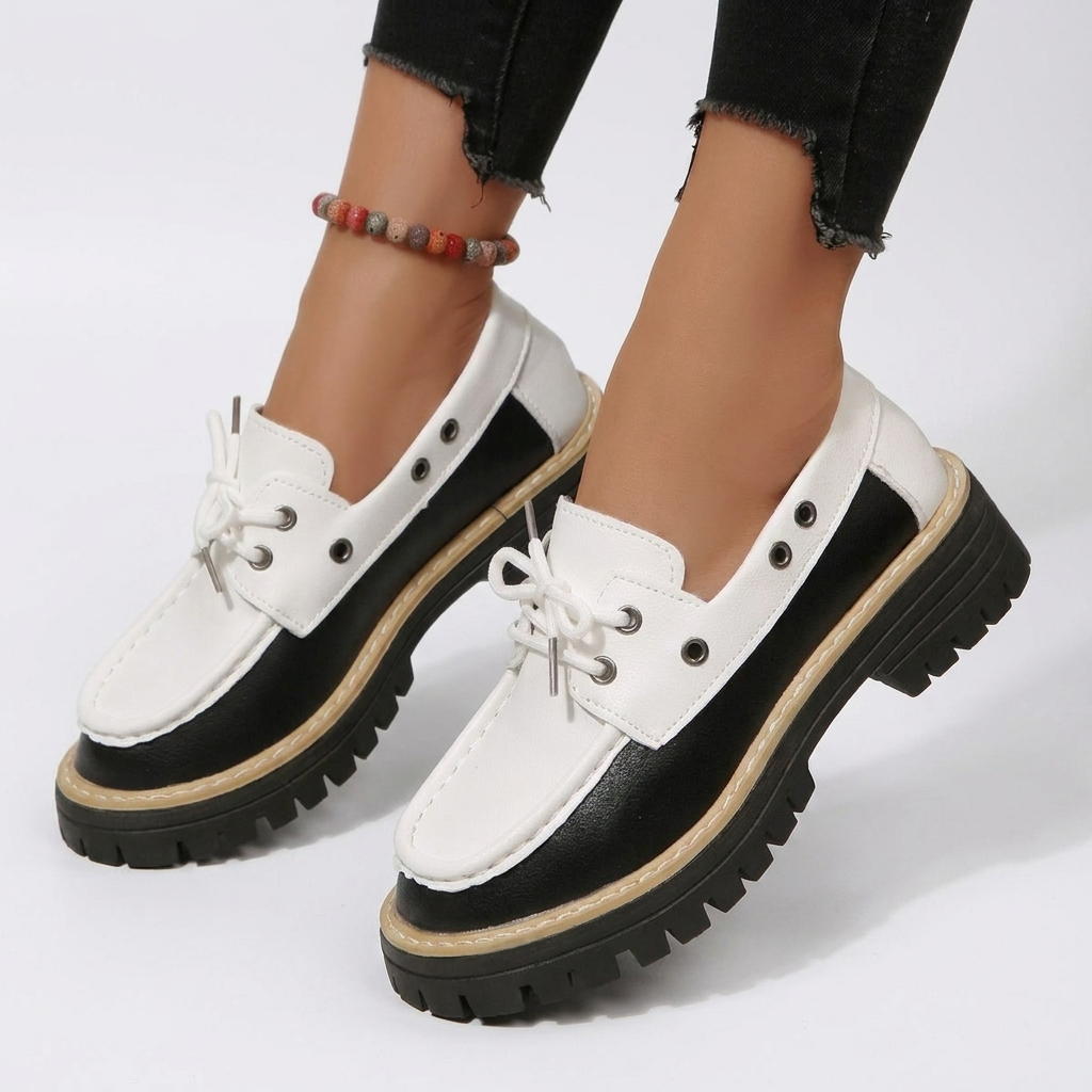 Kvinders Casual Platform Snøre Loafers