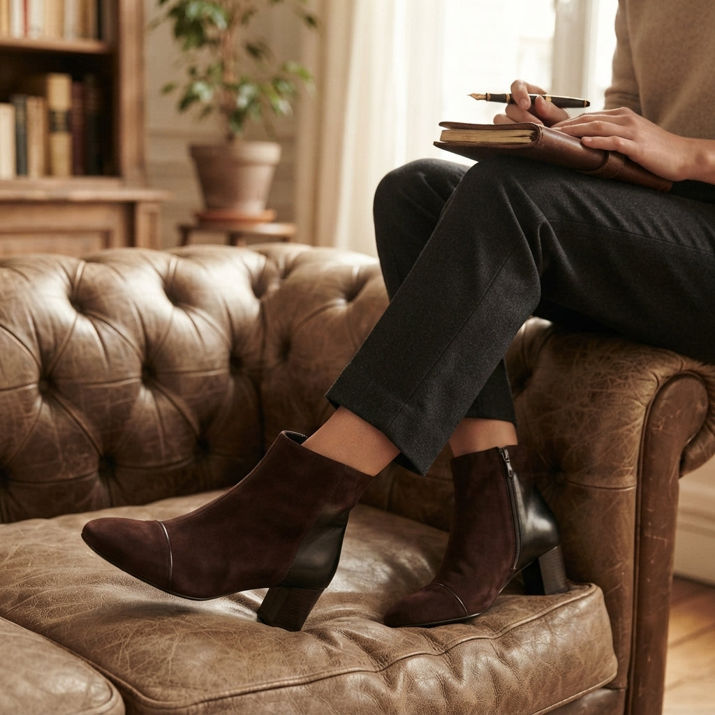 Kvindernes All-Day Comfort Suede Hælede Ankelstøvler