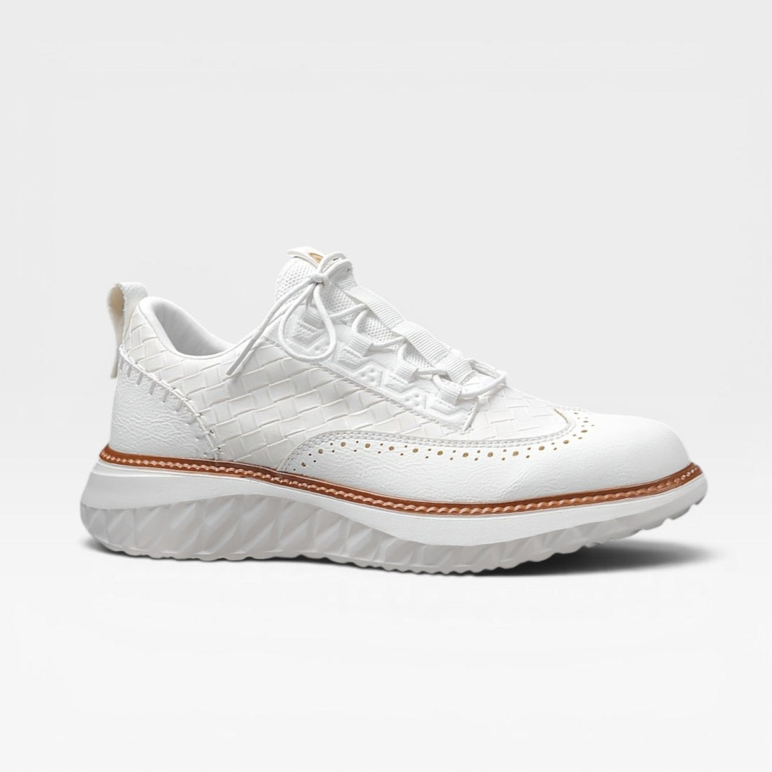 Herre Læder Brogue Sneakers – Smart Casual Snørebånd Sneakers