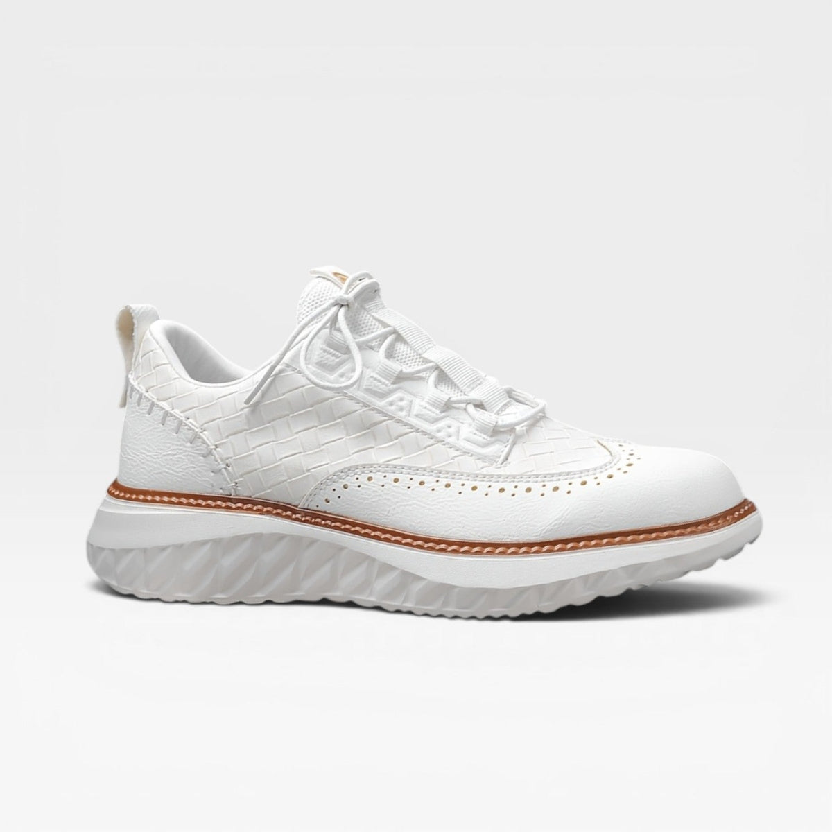 Herre Læder Brogue Sneakers – Smart Casual Snørebånd Sneakers