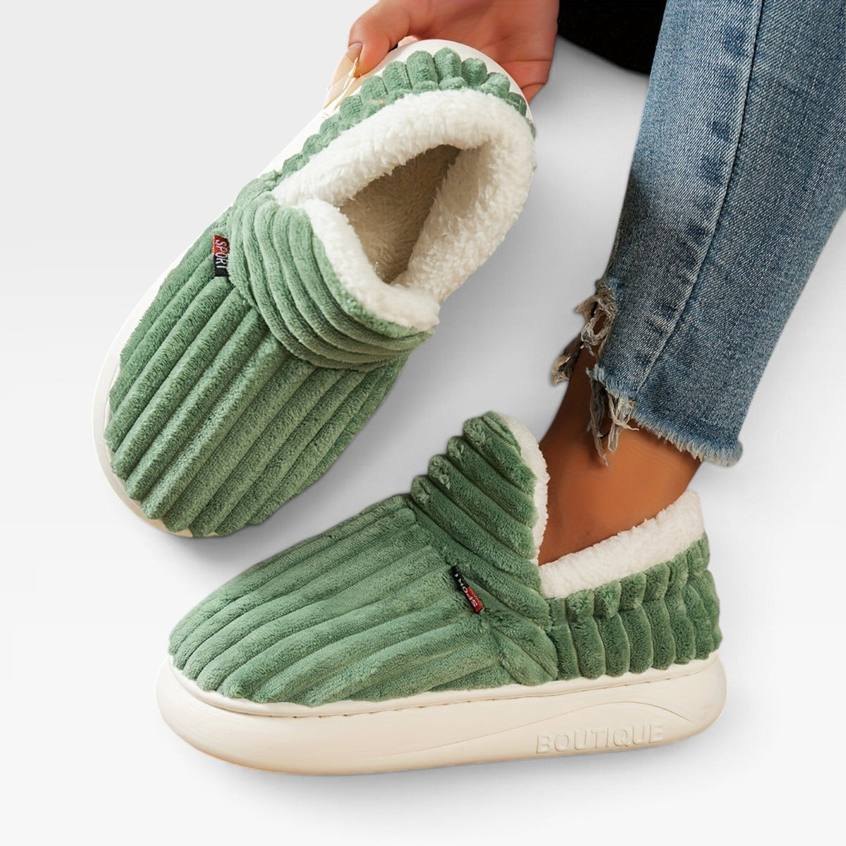 Kvinders Lækre Corduroy Slippers