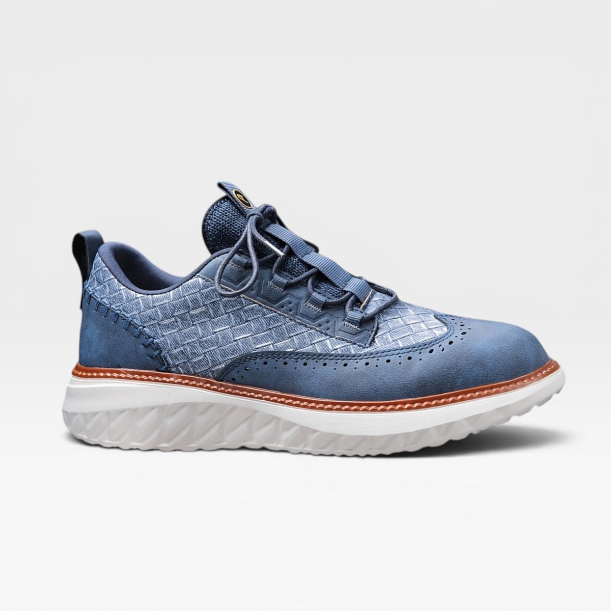 Herre Læder Brogue Sneakers – Smart Casual Snørebånd Sneakers