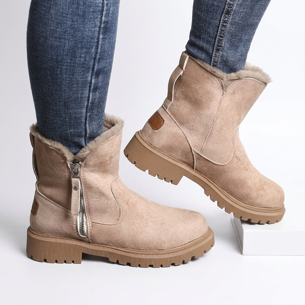 Kvindernes Cosy Suede Ankelstøvler med Sideskilt