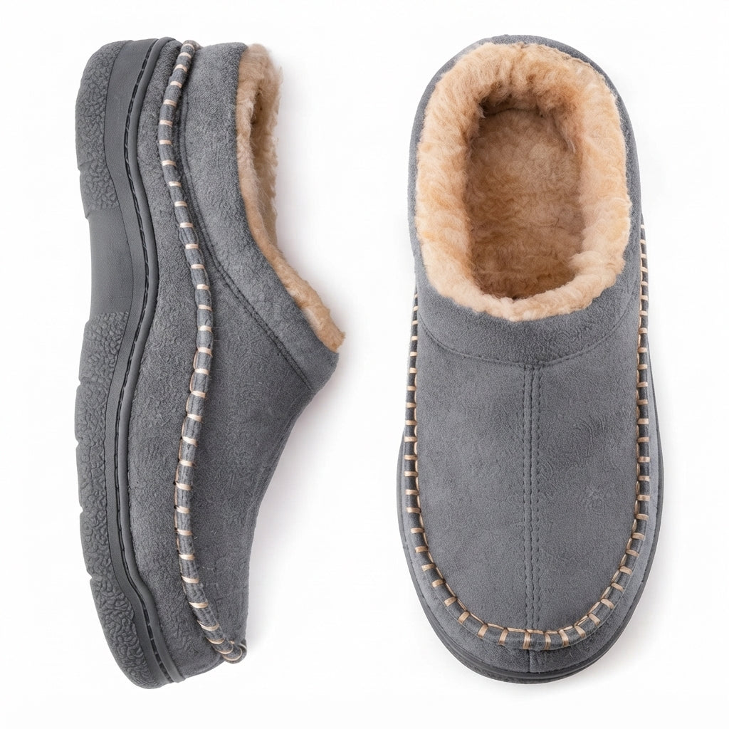 Herre Orthopædiske Bredde Suede Mokkasinslippers