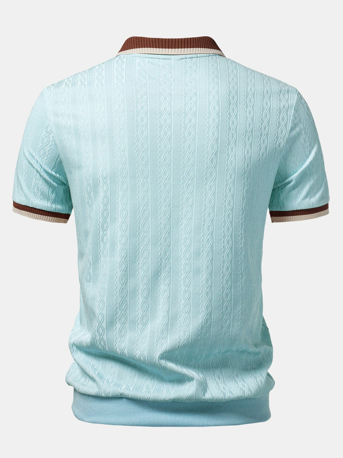 Herre Textured Knit Polo Quarter Zip Skræddersyet Pasform