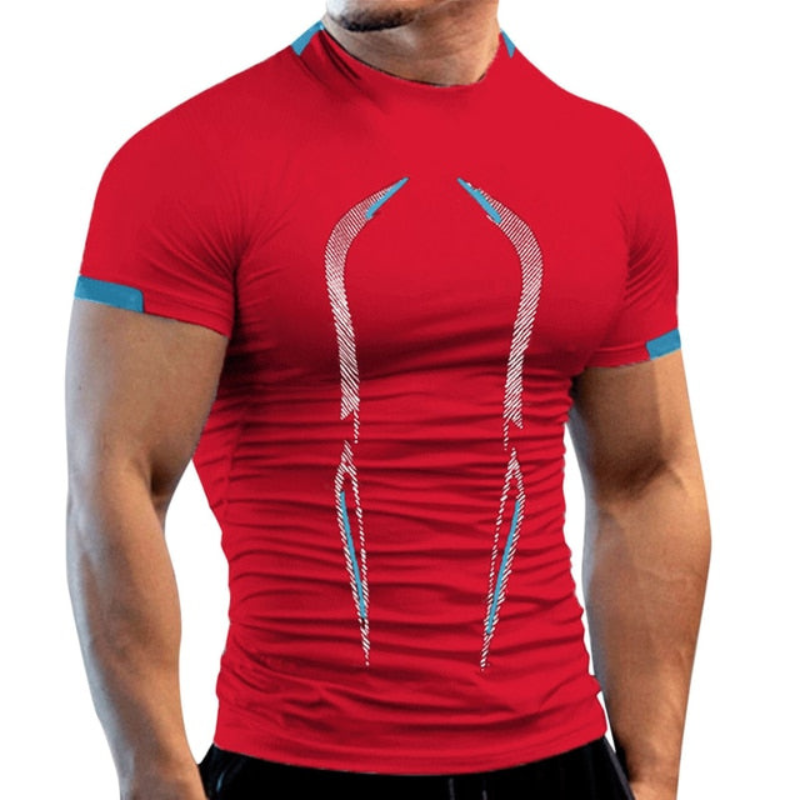Herres kompressions sports T-shirt – Skulptureret kortærmet træningstop med performance panel detaljer