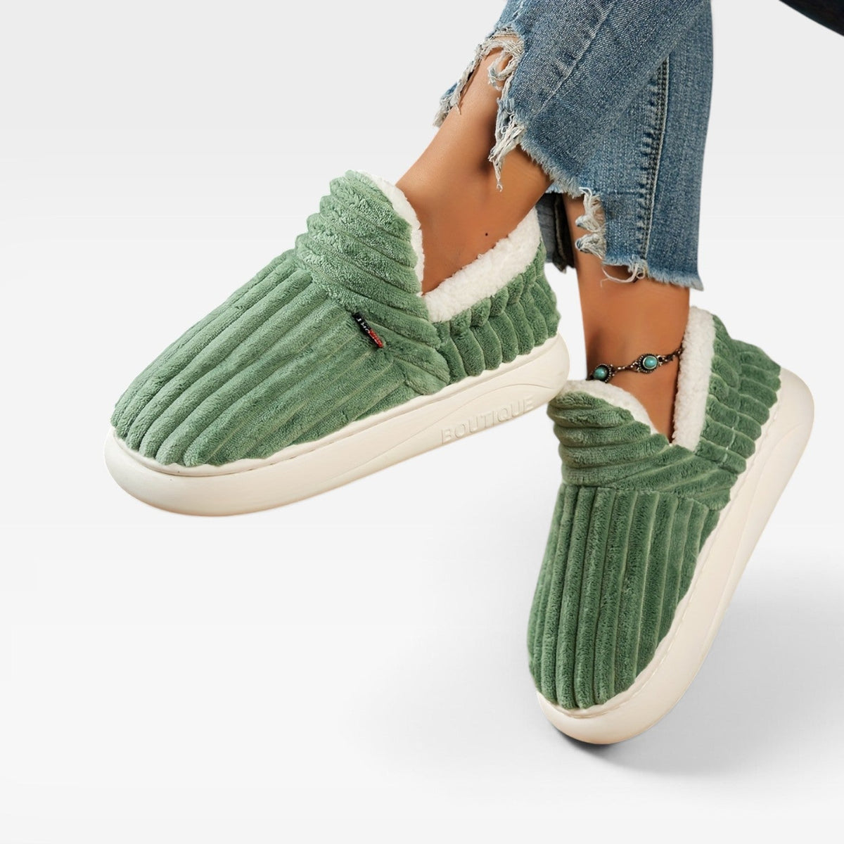 Kvinders Lækre Corduroy Slippers