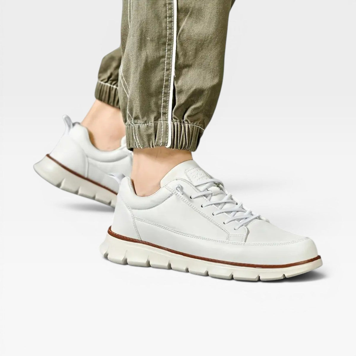Herre Casual Læder Sneakers – Snøre Op Polstrede Hverdags Sneakers