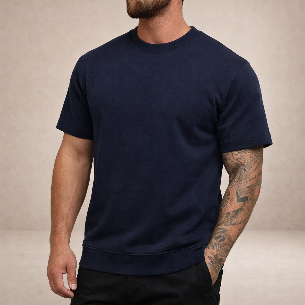 Herreslim-fit crew neck essentiel bomulds T-shirt