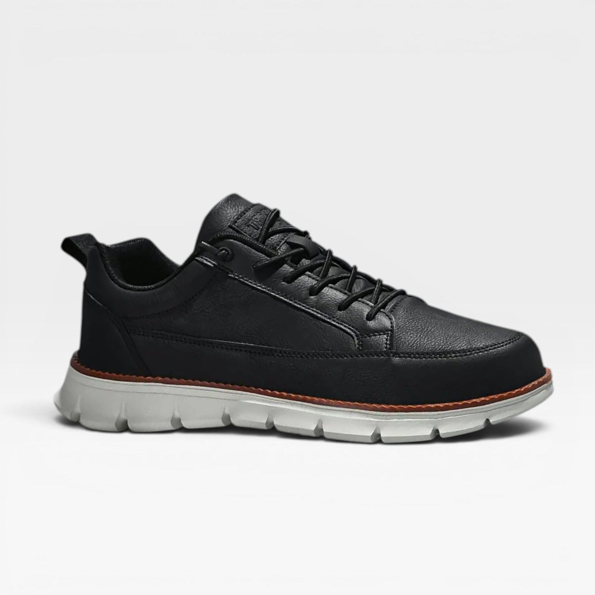 Herre Casual Læder Sneakers – Snøre Op Polstrede Hverdags Sneakers