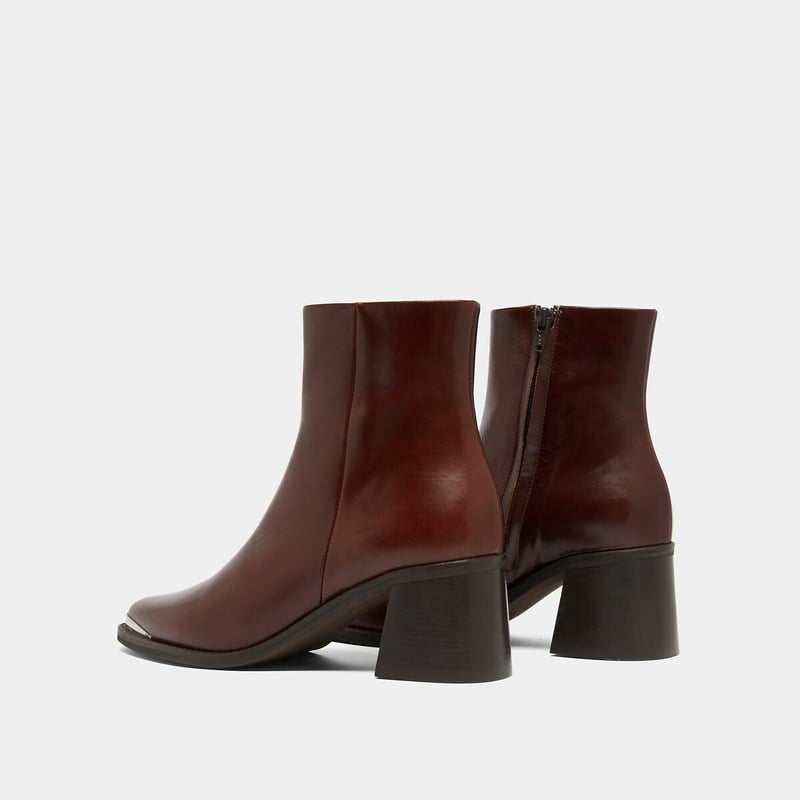 Kvinders Ægte Krokodille Burgundy Block Heel Støvler