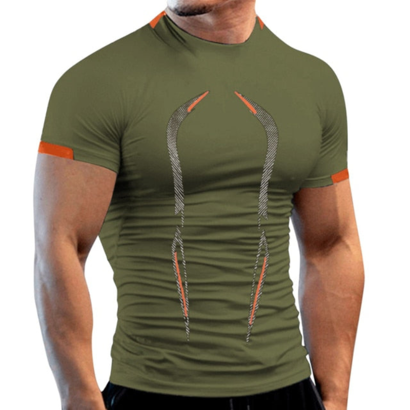 Herres kompressions sports T-shirt – Skulptureret kortærmet træningstop med performance panel detaljer