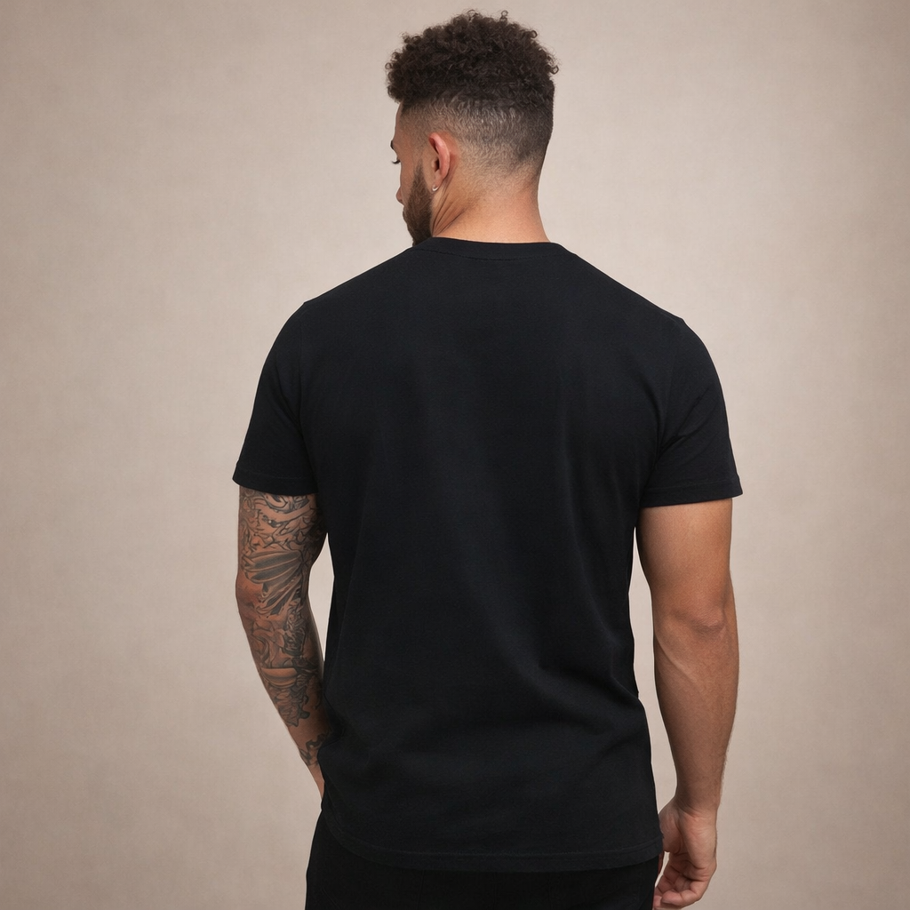 Herre Slim Fit Crew Neck Essential Bomulds T-Shirt