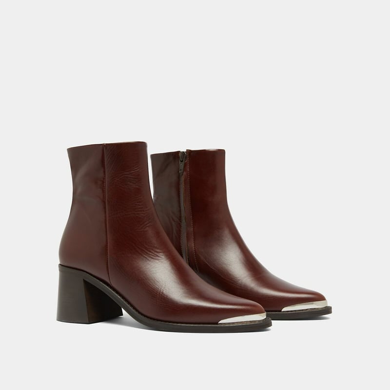 Kvinders Ægte Krokodille Burgundy Block Heel Støvler
