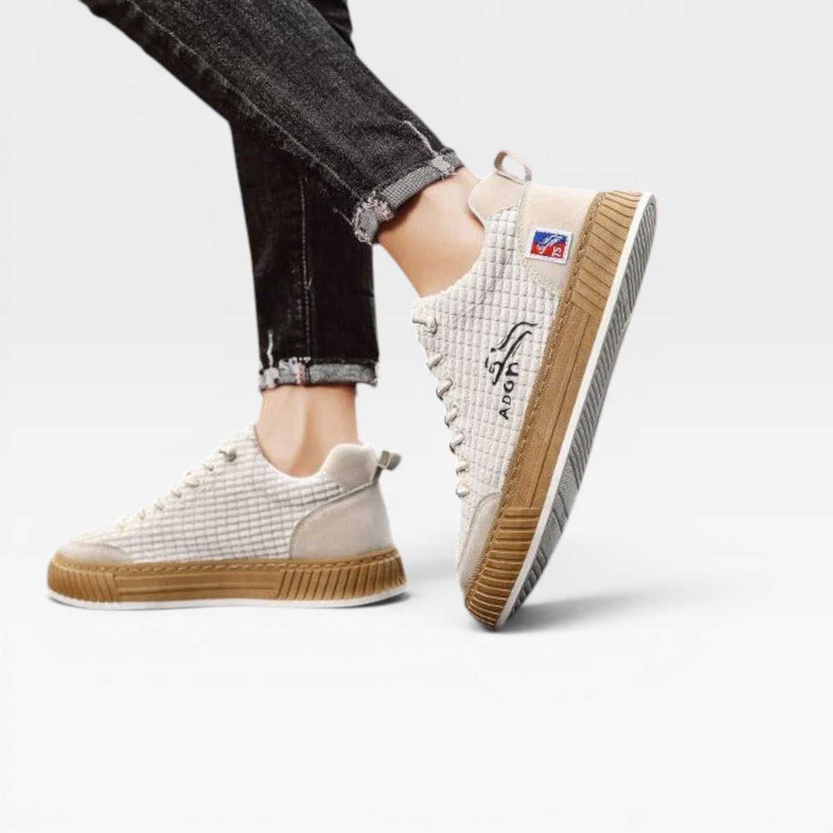 Herre Casual Teksturerede Sneakers – Snøre Lav Top Skate Stil Træner til Hverdagsbrug