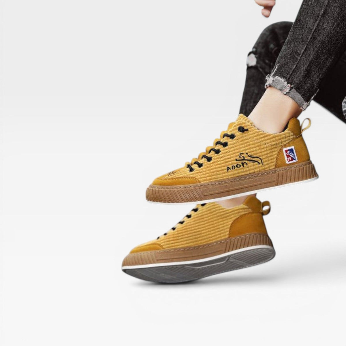 Herre Casual Teksturerede Sneakers – Snøre Lav Top Skate Stil Træner til Hverdagsbrug