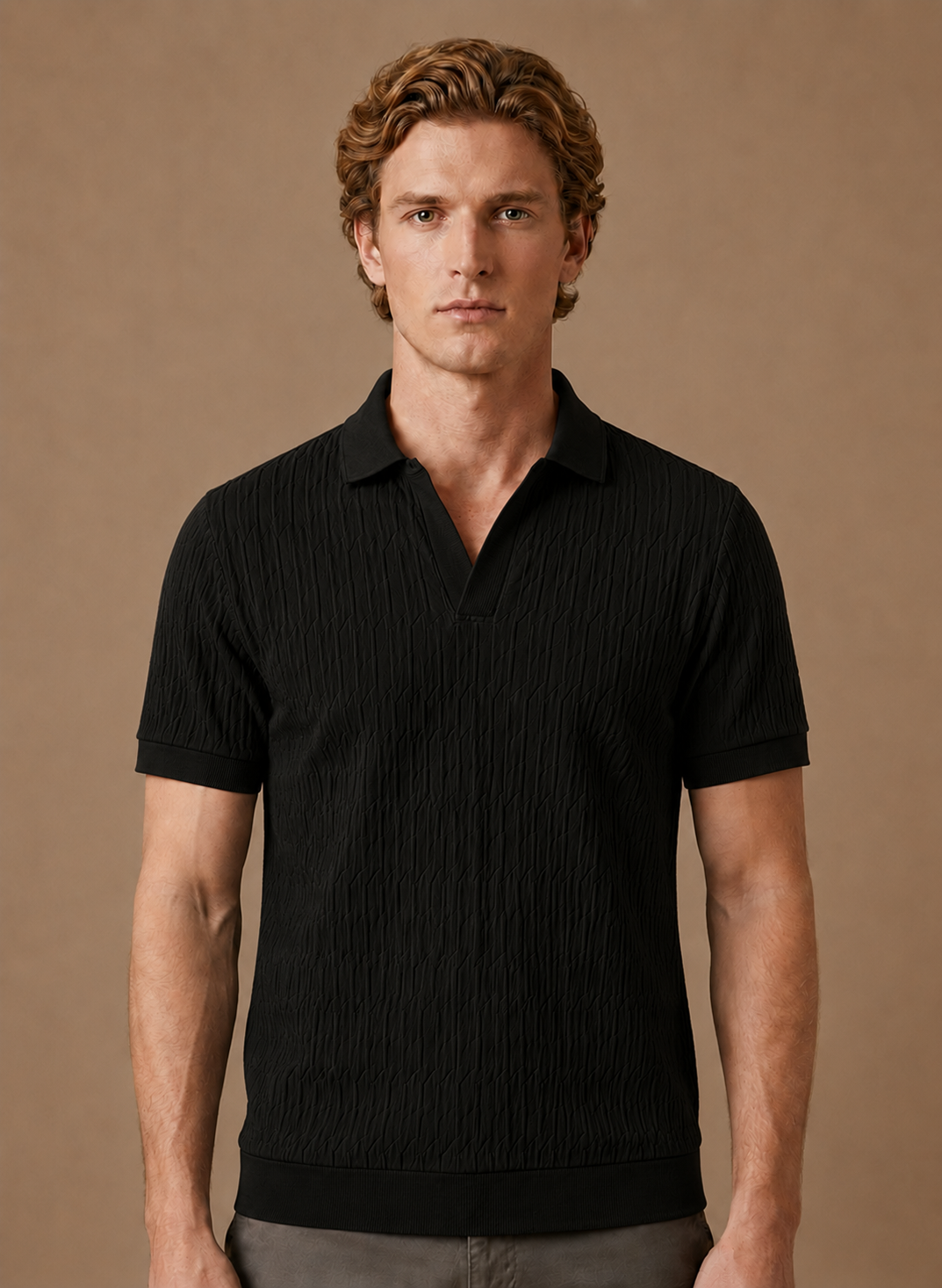 Herre Luksus Strik Polo Shirt – Blød Tekstur Sommer | Areleon