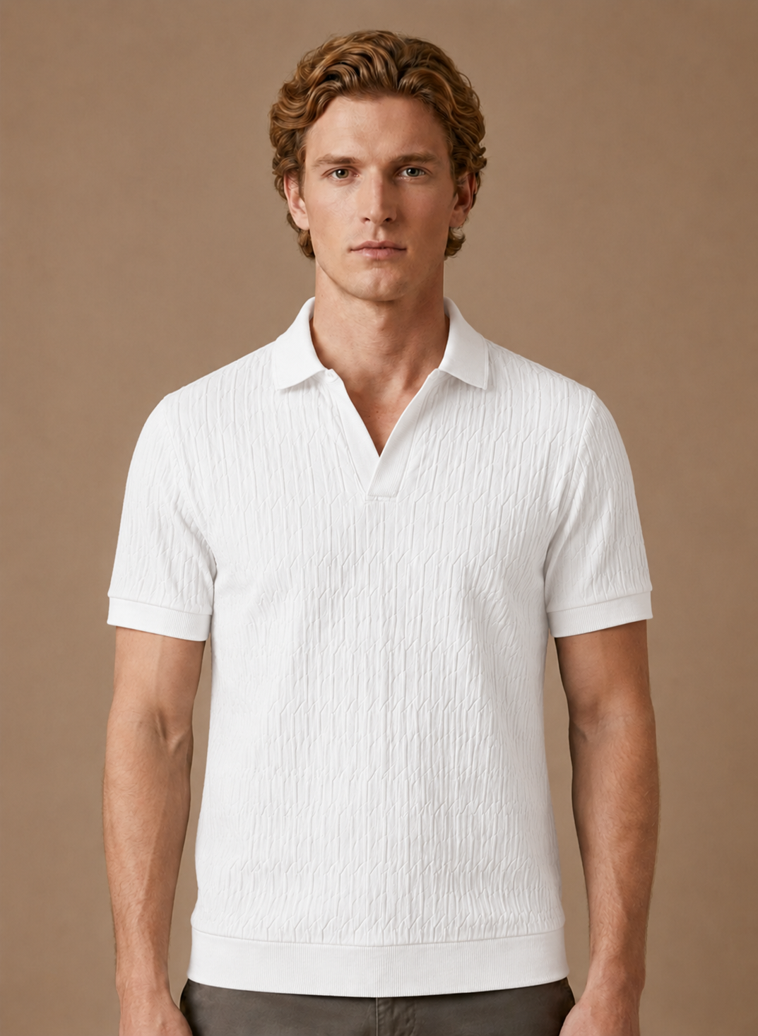 Herre Luksus Strik Polo Shirt – Blød Tekstur Sommer | Areleon