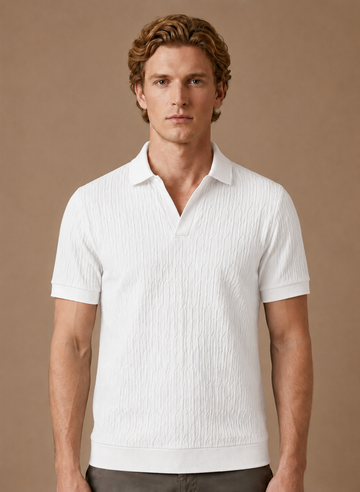 Herre Luksus Strik Polo Shirt – Blød Tekstur Sommer | Areleon