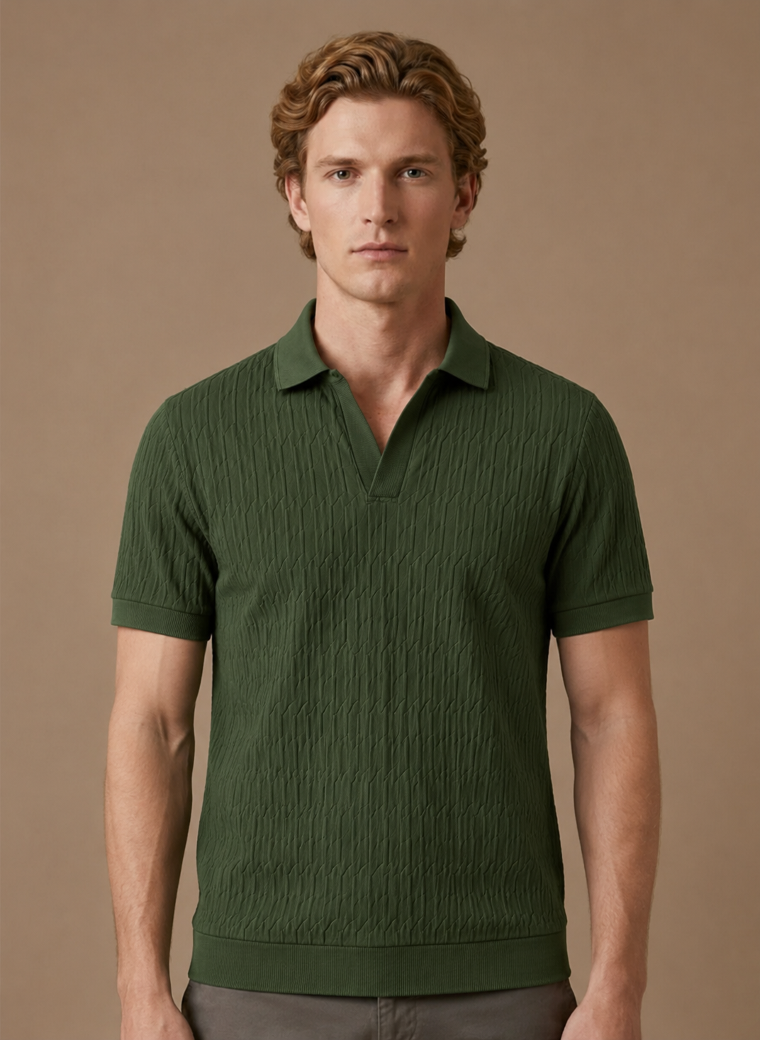 Herre Luksus Strik Polo Shirt – Blød Tekstur Sommer | Areleon