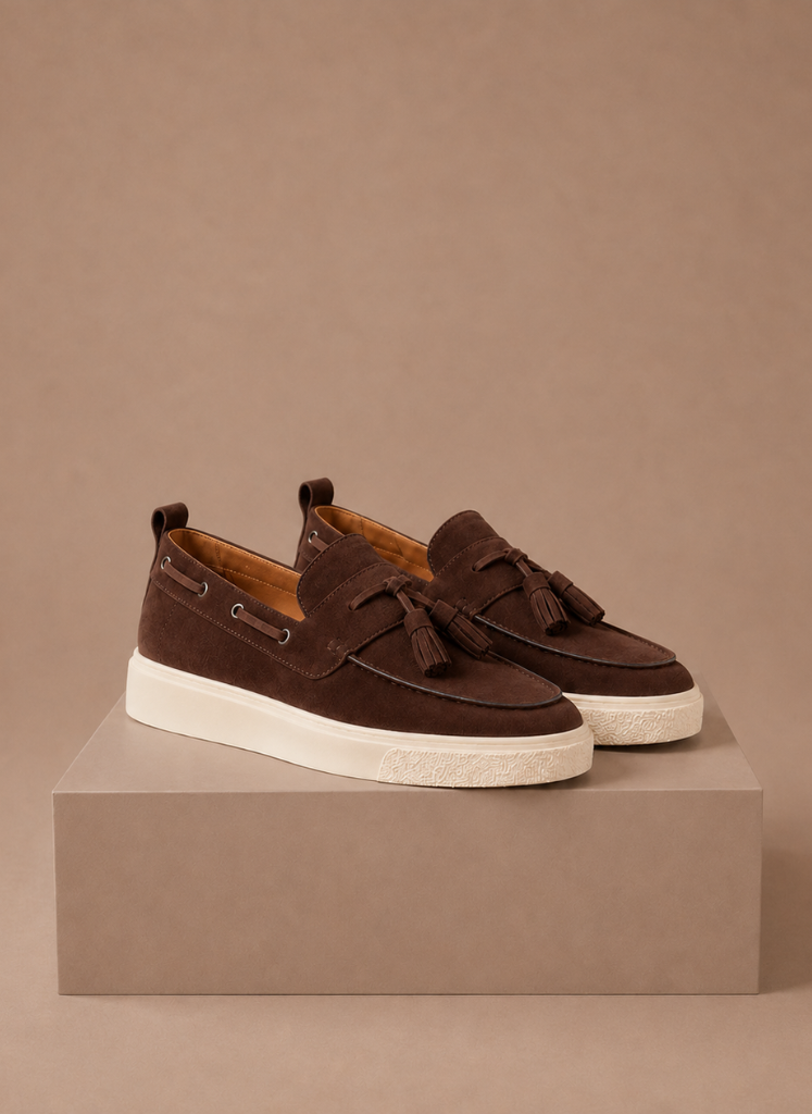 Herre Tassel Loafer Sneakers – Suede Casual Slip-On | Areleon
