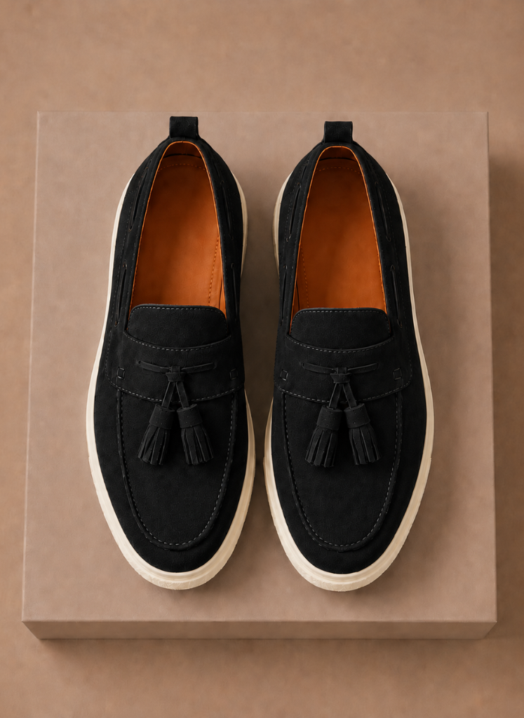 Herre Tassel Loafer Sneakers – Suede Casual Slip-On | Areleon