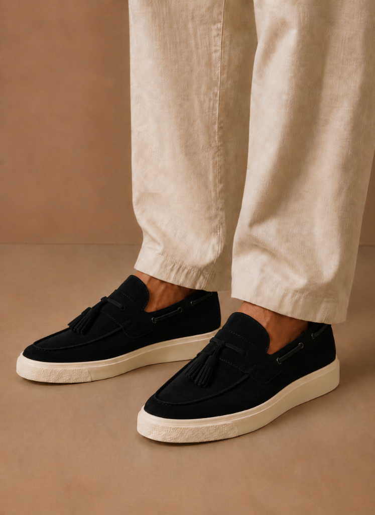 Herre Tassel Loafer Sneakers – Suede Casual Slip-On | Areleon