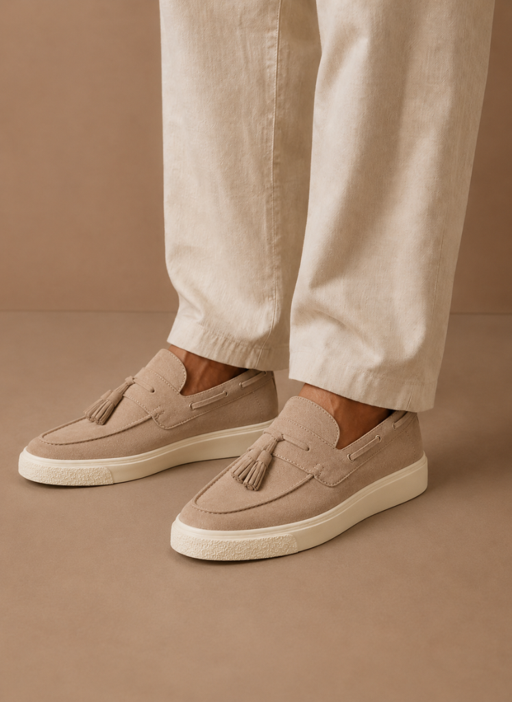 Herre Tassel Loafer Sneakers – Suede Casual Slip-On | Areleon