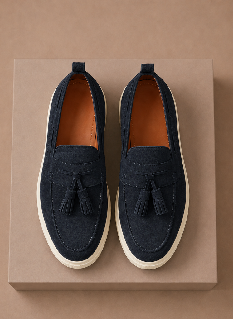 Herre Tassel Loafer Sneakers – Suede Casual Slip-On | Areleon