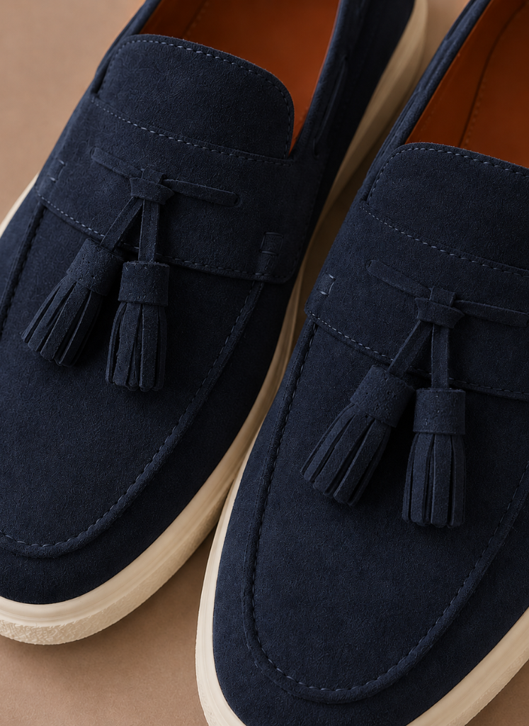 Herre Tassel Loafer Sneakers – Suede Casual Slip-On | Areleon