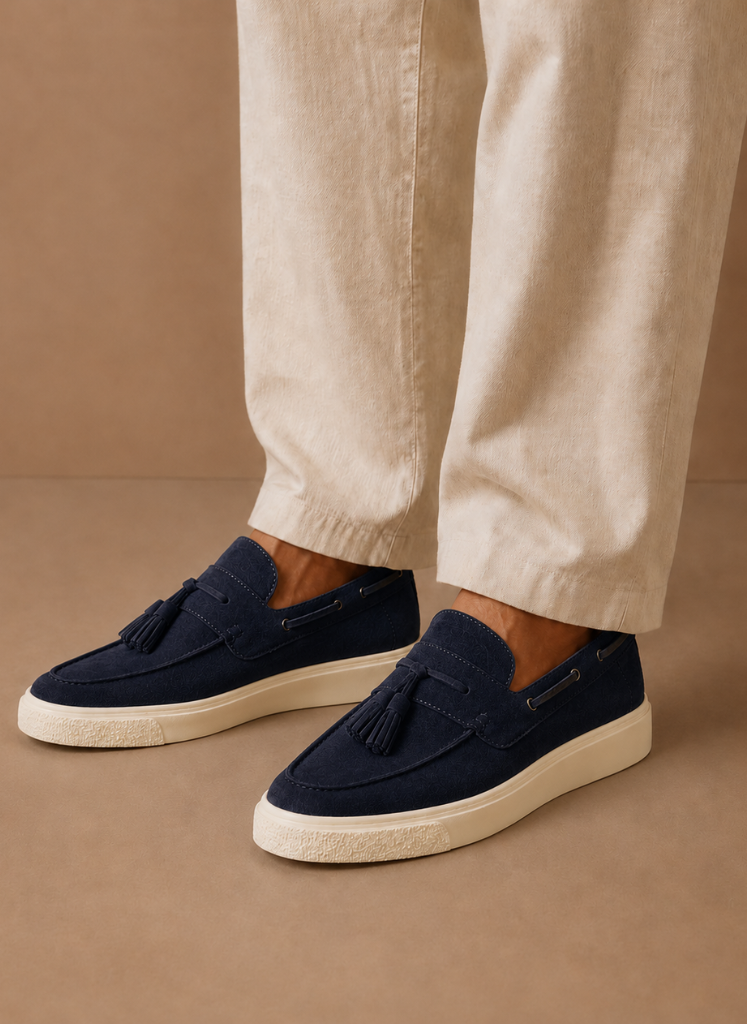 Herre Tassel Loafer Sneakers – Suede Casual Slip-On | Areleon