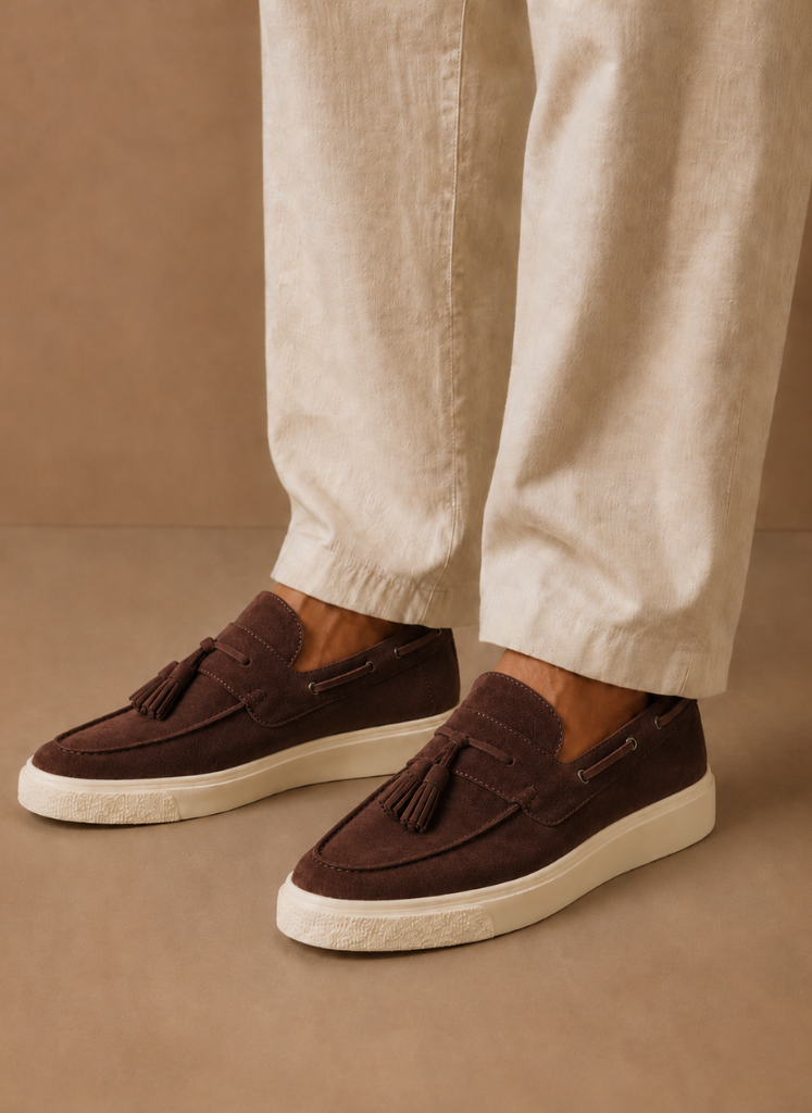 Herre Tassel Loafer Sneakers – Suede Casual Slip-On | Areleon