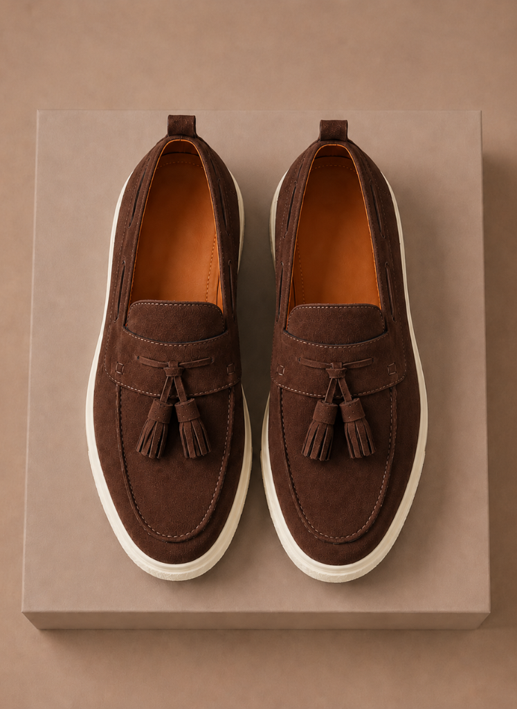 Herre Tassel Loafer Sneakers – Suede Casual Slip-On | Areleon
