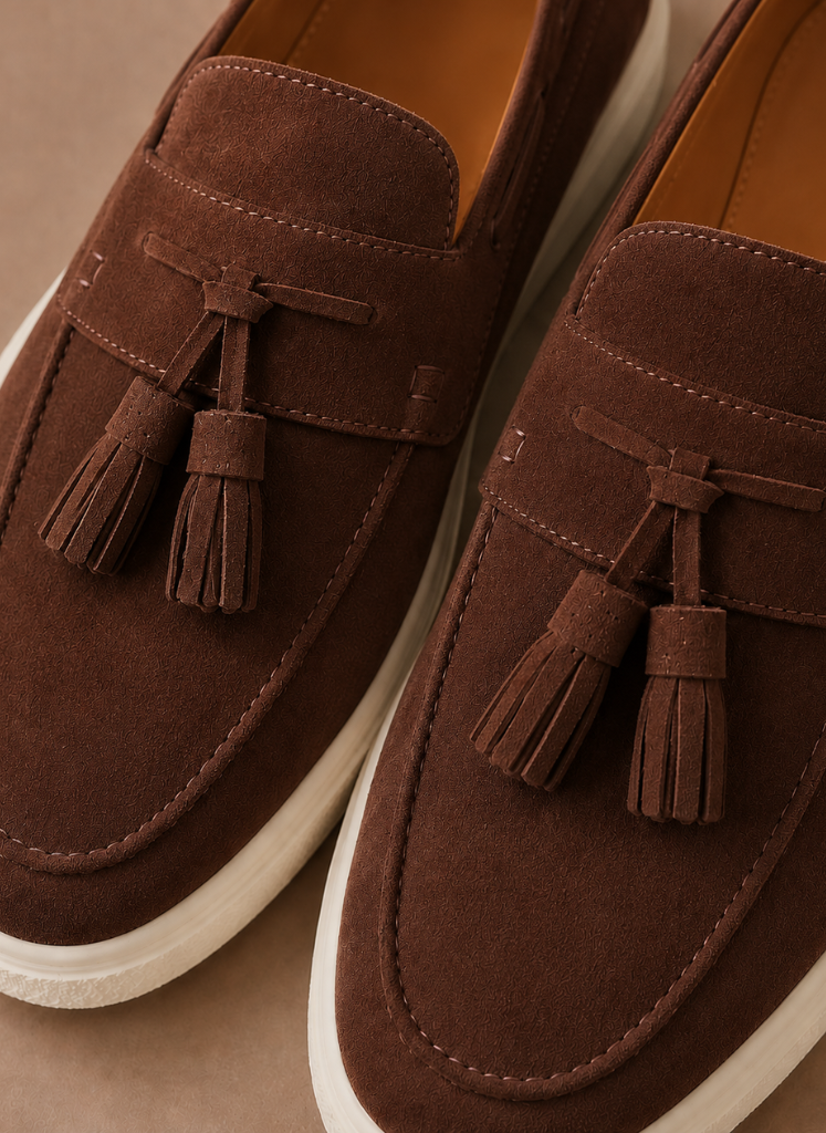Herre Tassel Loafer Sneakers – Suede Casual Slip-On | Areleon