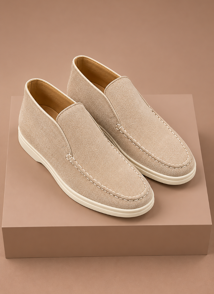 Herres Suede Ankel Loafers – Smart Casual Moc-Toe | Areleon
